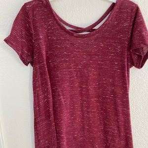 Maroon Criss Cross Back Women’s Blouse